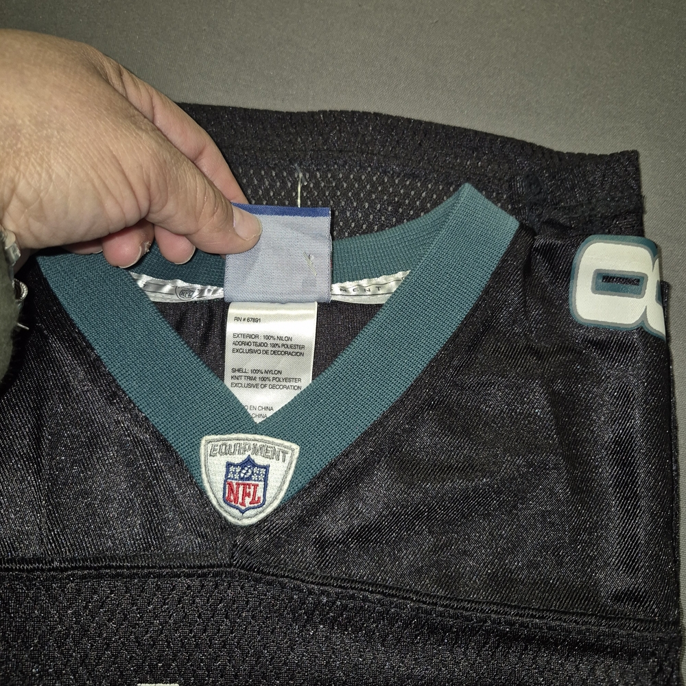 Reebok Black and Teal Men's Jersey